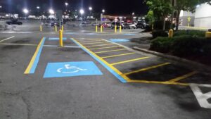 Charlotte NC parking lot striping project photo