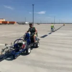Charlotte NC parking lot striping project photo