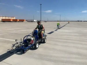 Charlotte NC parking lot striping project photo
