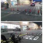 Charlotte NC parking lot striping project photo