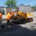 Charlotte NC parking lot striping project photo