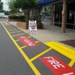 Charlotte NC parking lot striping project photo