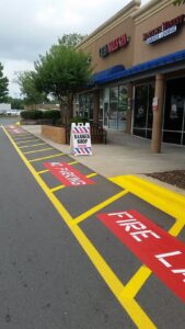 Charlotte NC parking lot striping project photo