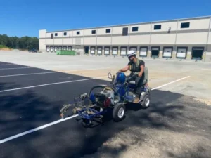 Charlotte NC parking lot striping project photo