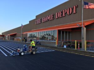 Charlotte NC parking lot striping project photo