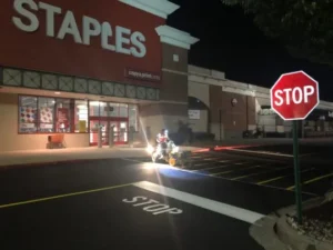 Charlotte NC parking lot striping project photo