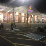Charlotte NC parking lot striping project photo