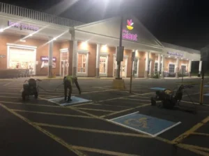 Charlotte NC parking lot striping project photo