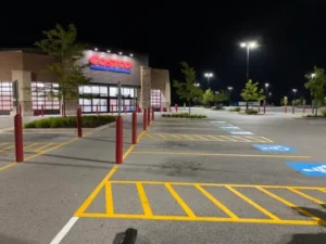Charlotte NC parking lot striping project photo