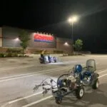 Charlotte NC parking lot striping project photo