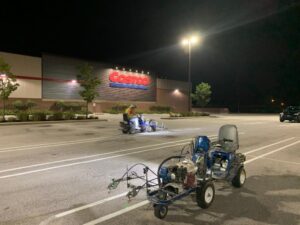 Charlotte NC parking lot striping project photo
