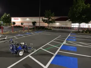 Charlotte NC parking lot striping project photo