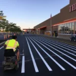 Charlotte NC parking lot striping project photo