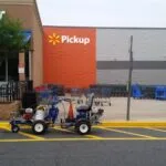 Charlotte NC parking lot striping project photo