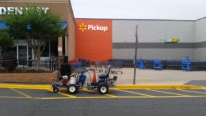 Charlotte NC parking lot striping project photo