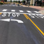Charlotte NC parking lot striping project photo