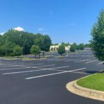 Charlotte NC parking lot striping project photo