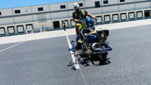 Charlotte NC parking lot striping project photo