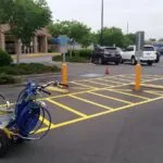 Charlotte NC parking lot striping project photo