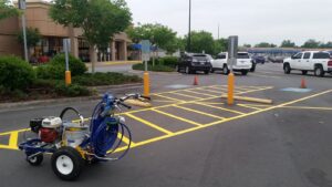 Charlotte NC parking lot striping project photo