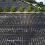 Charlotte NC parking lot striping project photo