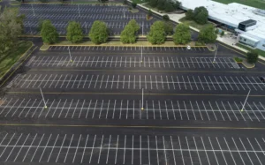 Charlotte NC parking lot striping project photo