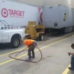 Charlotte NC parking lot striping project photo