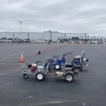 Charlotte NC parking lot striping project photo