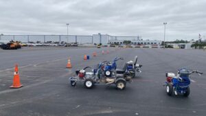 Charlotte NC parking lot striping project photo