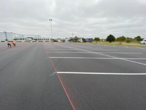 Charlotte NC parking lot striping project photo