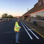 Charlotte NC parking lot striping project photo