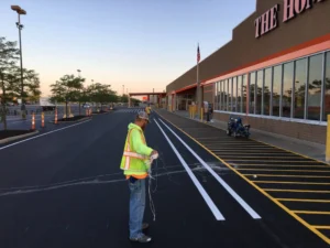 Charlotte NC parking lot striping project photo