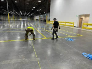 Charlotte NC parking lot striping project photo