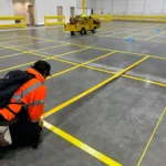 Charlotte NC parking lot striping project photo