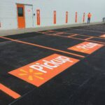 Charlotte NC parking lot striping project photo