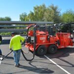Charlotte NC parking lot striping project photo