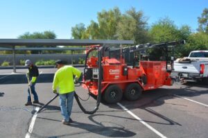 Charlotte NC parking lot striping project photo