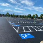 Charlotte NC parking lot striping project photo