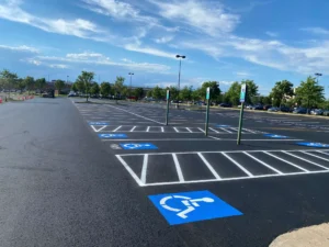 Charlotte NC parking lot striping project photo