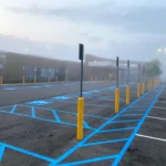 Charlotte NC parking lot striping project photo