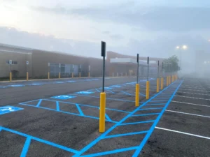 Charlotte NC parking lot striping project photo