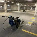 Charlotte NC parking lot striping project photo