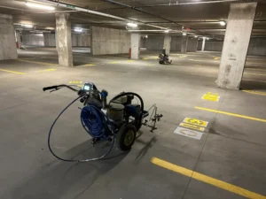 Charlotte NC parking lot striping project photo