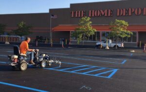Charlotte NC parking lot striping project photo