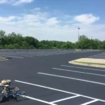 Charlotte NC parking lot striping project photo