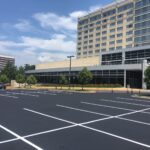 Charlotte NC parking lot striping project photo