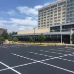 Charlotte NC parking lot striping project photo