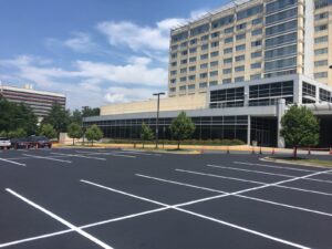 Charlotte NC parking lot striping project photo