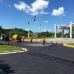 Charlotte NC parking lot striping project photo
