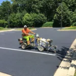 Charlotte NC parking lot striping project photo